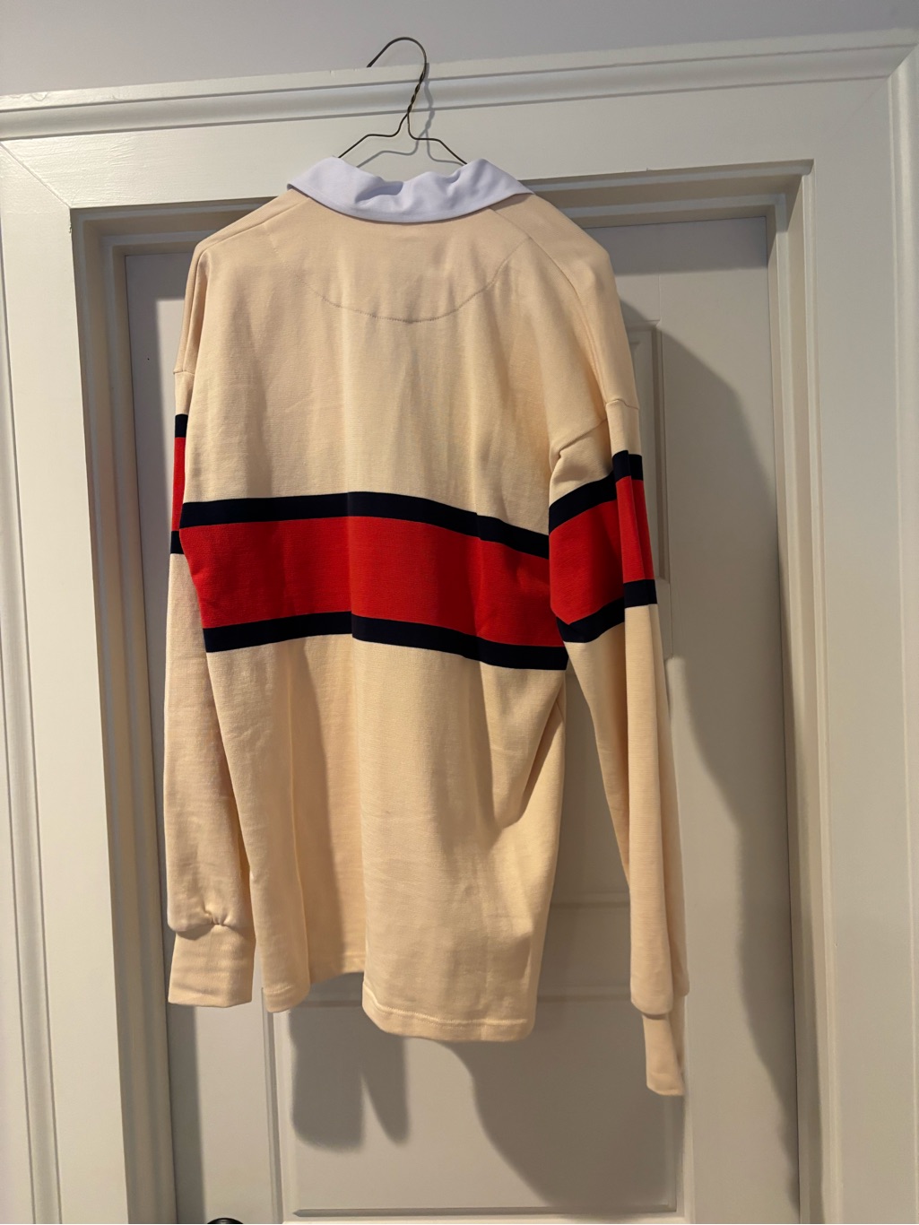 Withernot Cream Rugby Shirt With Red & Black Stripe — image 2 of 3